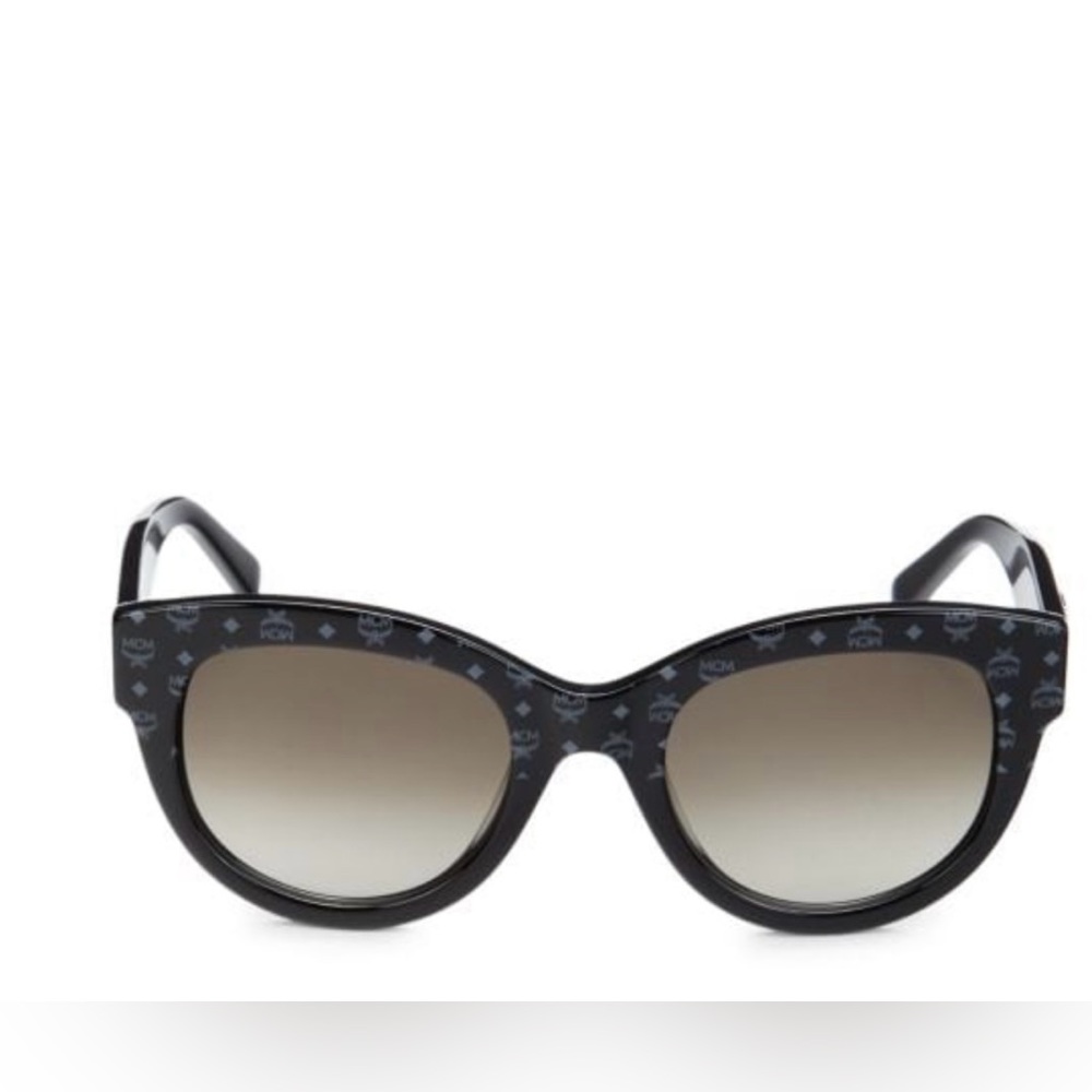 MCM Black Monogram Round Sunglasses